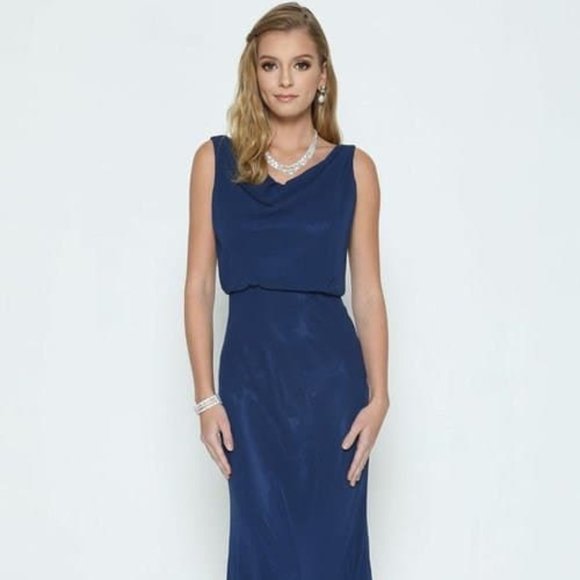 Cowl Neckline Sheath Shape Prom Dress JT670 - Picture 3 of 4